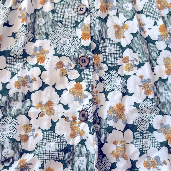 MIMI CHICA green white floral halter racer cack buttoned tank top blouse. Small - Picture 4 of 5